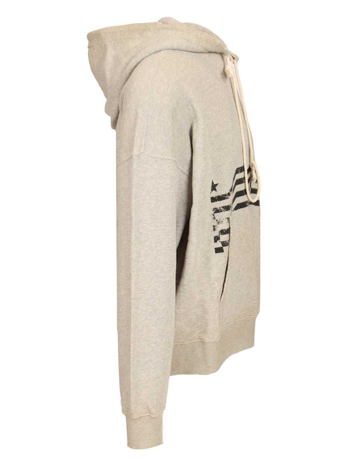 Golden Goose Deluxe Brand Flag Print Hoodie Sweatshirts - Grey | f7d2b13c032bdfa601fcf4537df43a34f992dc02