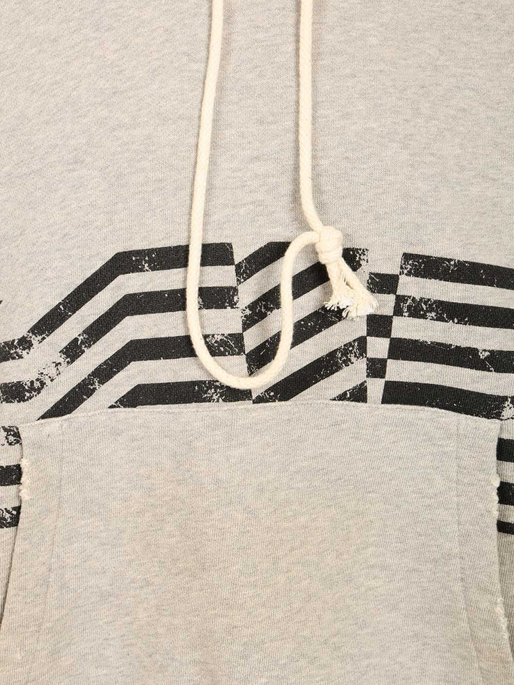 Golden Goose Deluxe Brand Flag Print Hoodie Sweatshirts - Grey | 2e98d54703eb9c1c29e40cffe66833688b30df55