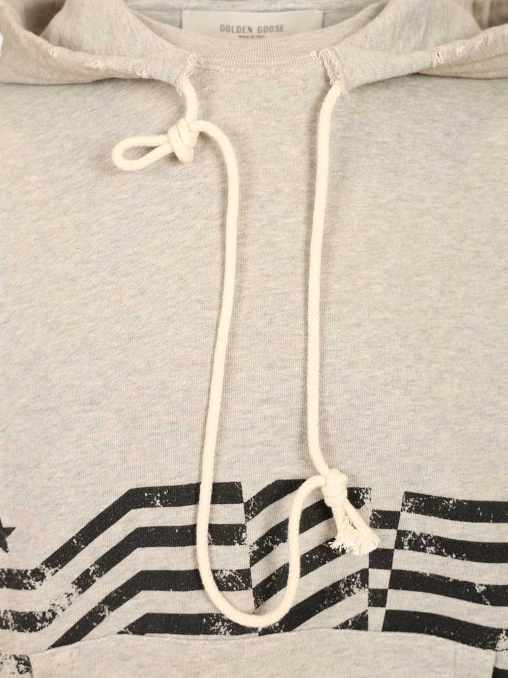 Golden Goose Deluxe Brand Flag Print Hoodie Sweatshirts - Grey | a96aabfdfe4607af04ec1eaccc0e245d48db79b9