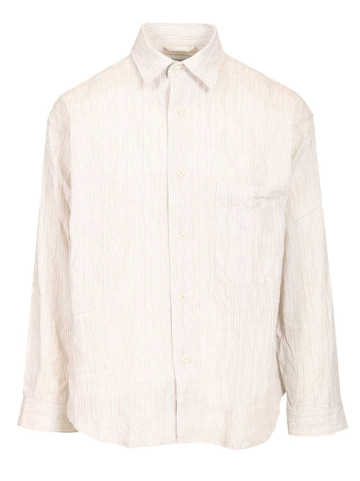 Amish Crinkle Cotton Shirt Shirts - Beige | 346de2b2885443760ec5cab1fcadc33fedfa3c07