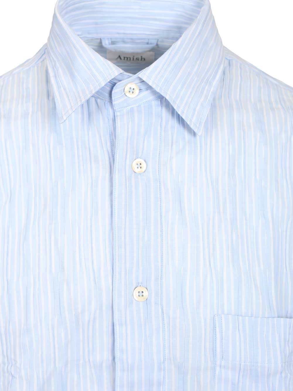 Amish Crinkle Cotton Shirt Shirts - Light blue | 6fa8424c28d7d352f194729f2c5abc751bccd6a6