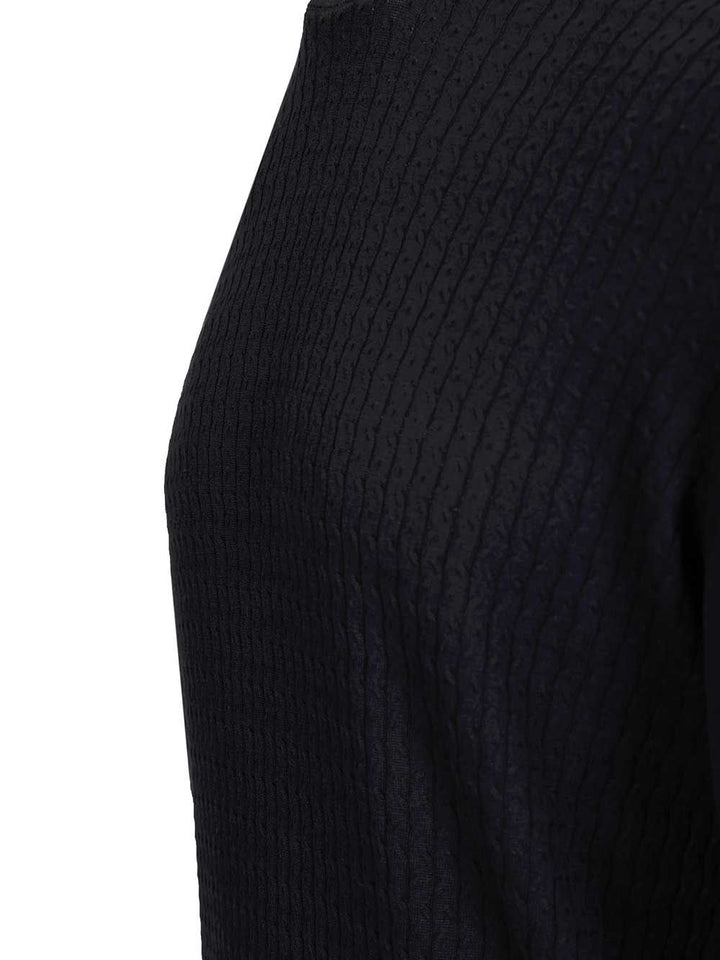 Fedeli Ribbed T-Shirt Knitwear - Blue | 4d855ba25c771b70aa3ae32abf6019f24c09a40f