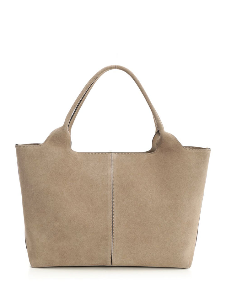 Tod'S Suede Shopping Bag Handbags - Beige | 75f8371f8abad4fc5ee69080dba5b3ee7ac33d25