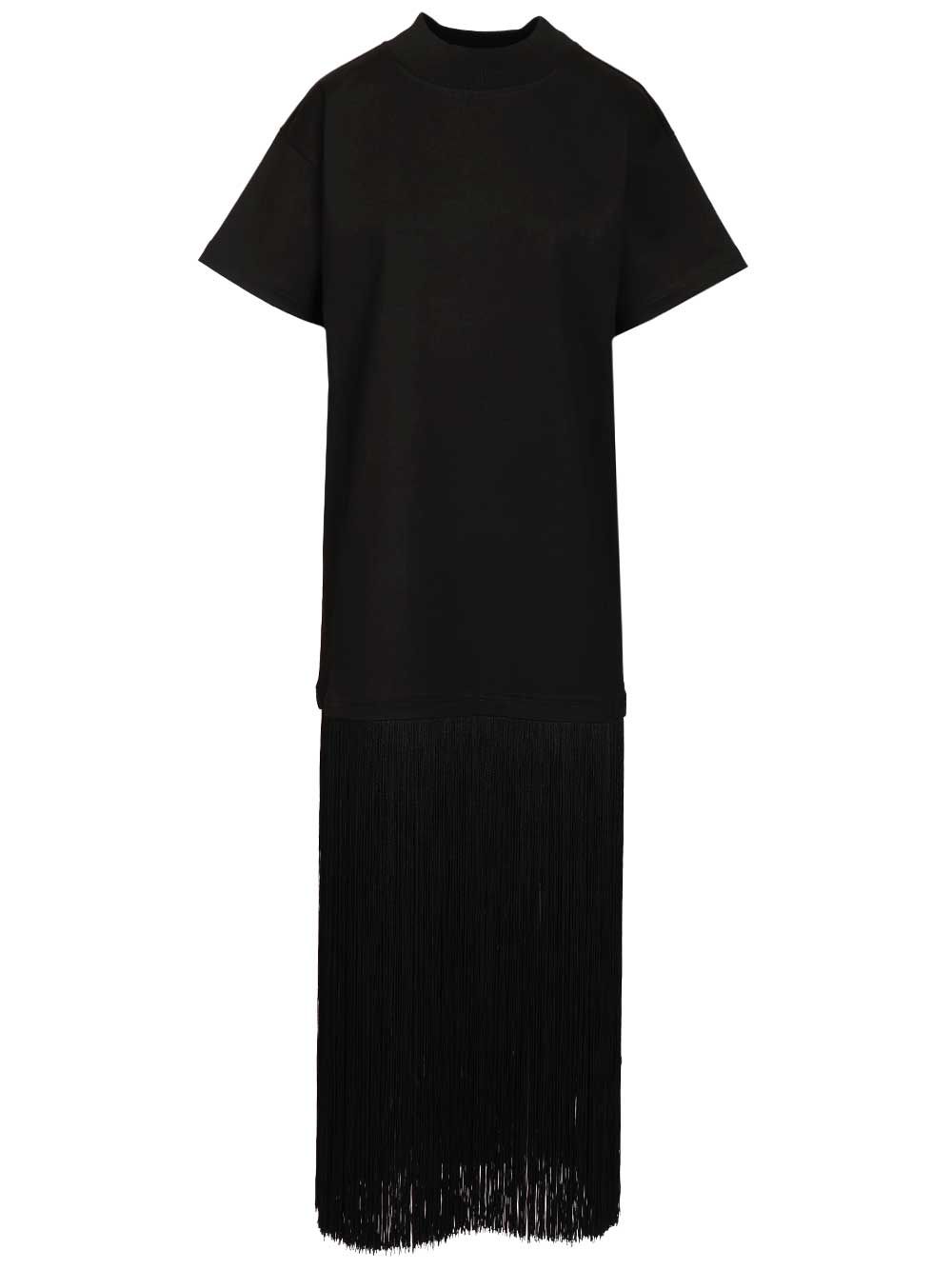 AlaÏA Cotton Jersey  With Fringe T-Shirt - Black | 075ef81e85a368bb16f47e2f7945a9a32958c5b0