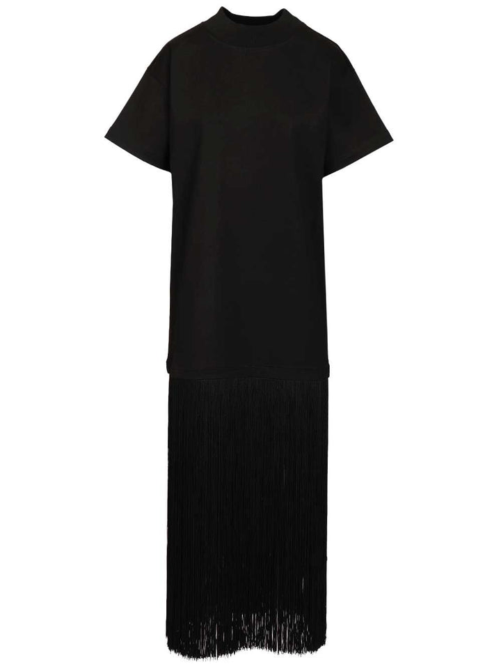 AlaÏA Cotton Jersey  With Fringe T-Shirt - Black | 075ef81e85a368bb16f47e2f7945a9a32958c5b0