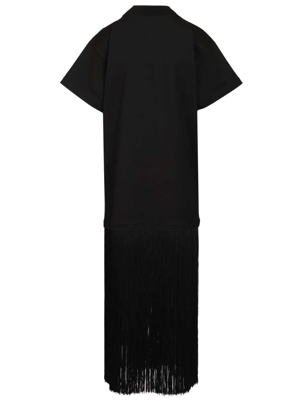 AlaÏA Cotton Jersey  With Fringe T-Shirt - Black | 6aecc6073afc81d34209770d8b0b9d216f65c2bc