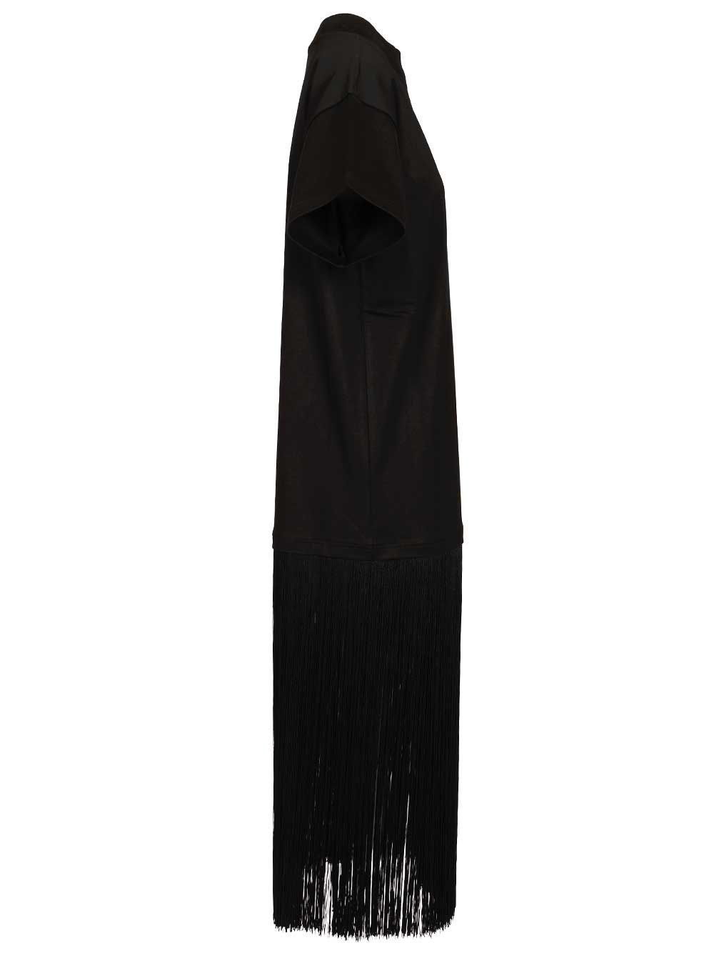 AlaÏA Cotton Jersey  With Fringe T-Shirt - Black | bab0b9bee711b6831f0c40d4153fbcfbfa9b22fb