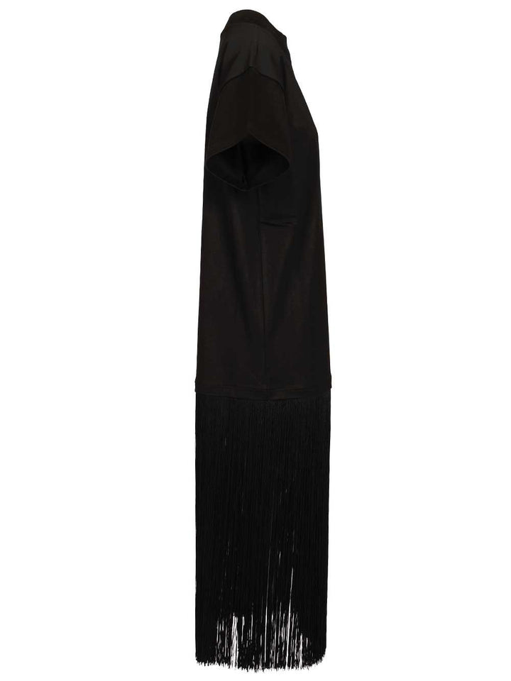 AlaÏA Cotton Jersey  With Fringe T-Shirt - Black | bab0b9bee711b6831f0c40d4153fbcfbfa9b22fb