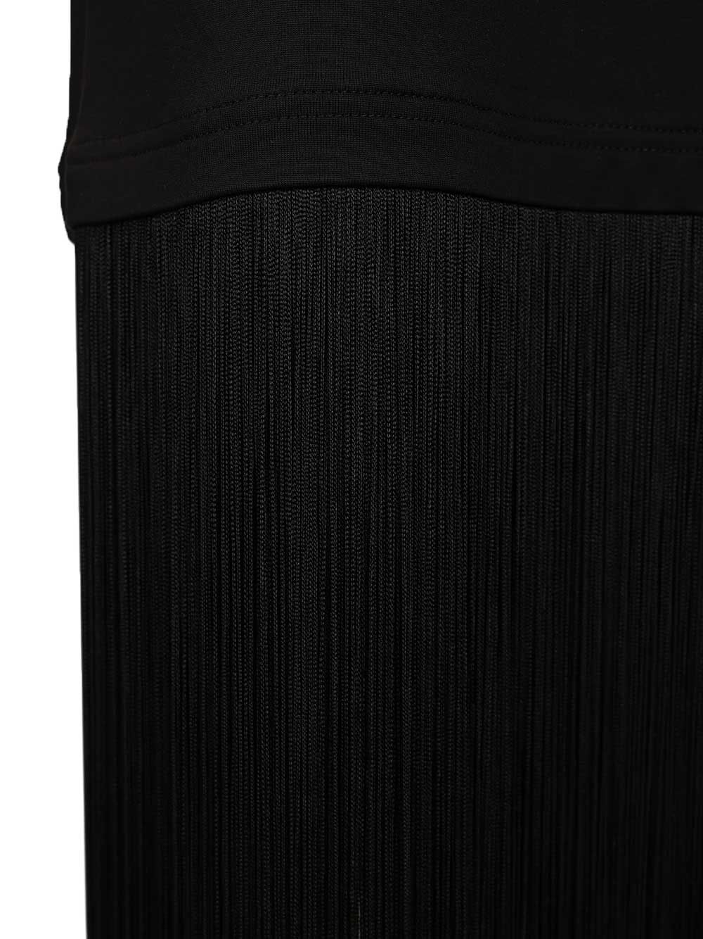 AlaÏA Cotton Jersey  With Fringe T-Shirt - Black | 96d8b0e5ad334482ead0524684b590eefc12eda7