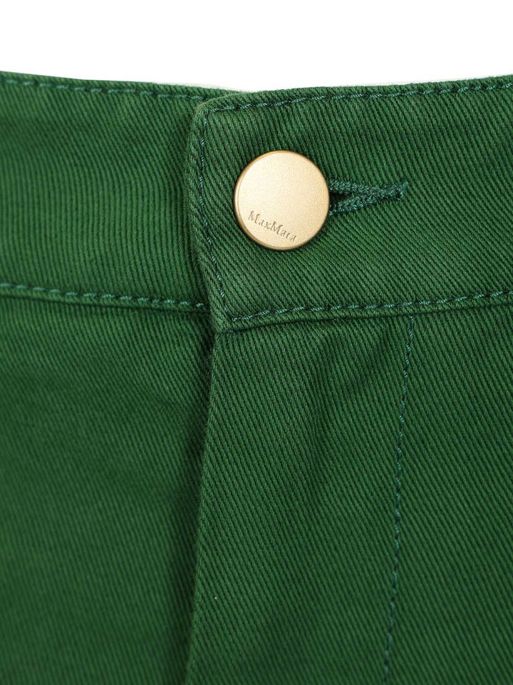 ' S Max Mara Cotton And Linen Drill Trousers - Green | bc6c91fa213bfb0348b6072298b7474b630f1e85