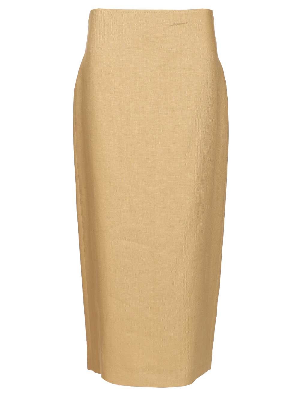 Max Mara Slim-Fit Diagonal Linen Skirt Skirts - Beige | ebe4bba7747b844925c31a0c588a90d5cf98b8a9