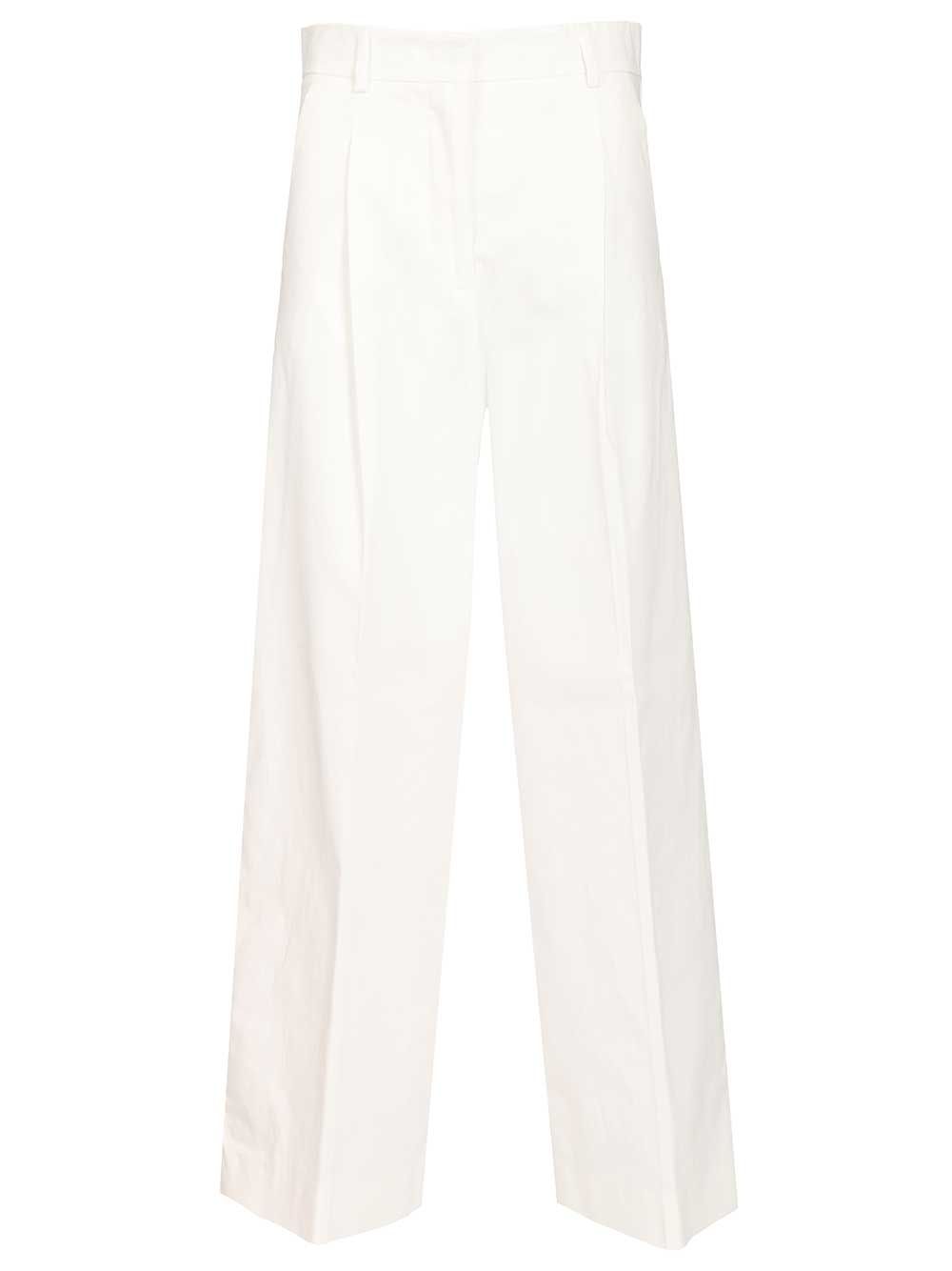 Weekend Max Mara Gabardine Trousers - White | f56521b9e2f395a4b810846608fbd56f5fd67202