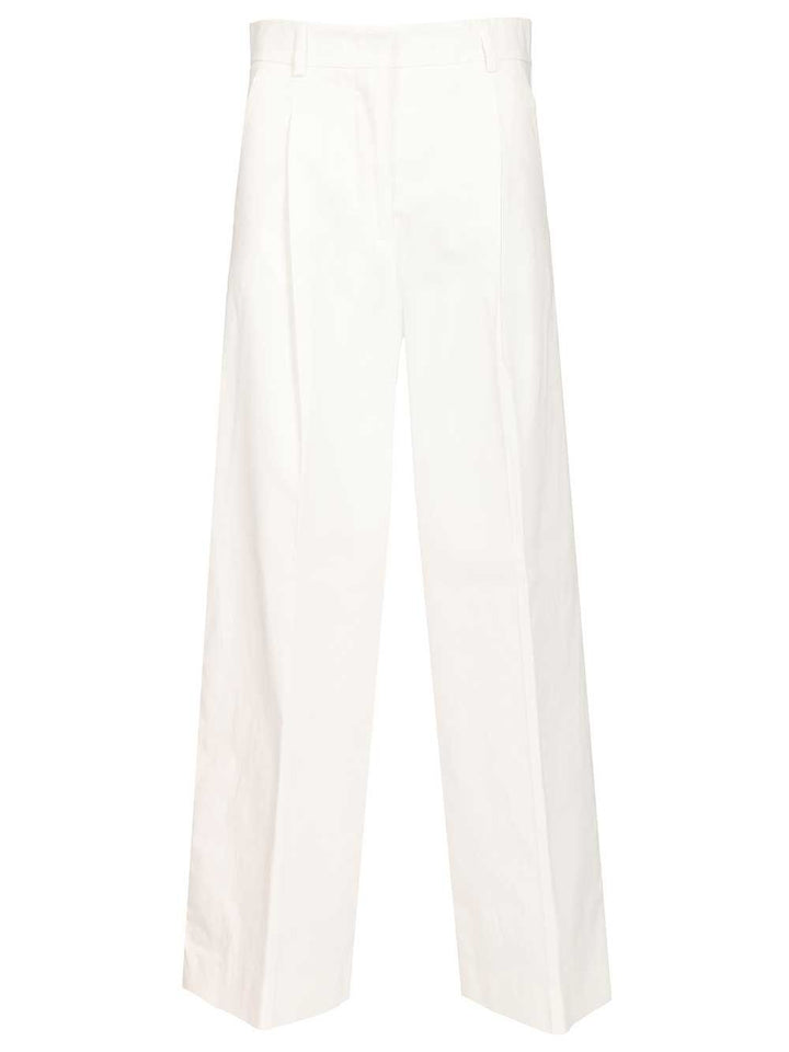 Weekend Max Mara Gabardine Trousers - White | f56521b9e2f395a4b810846608fbd56f5fd67202