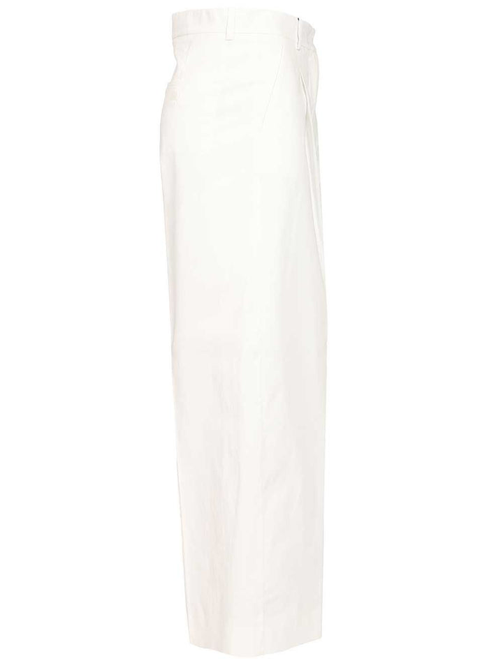 Weekend Max Mara Gabardine Trousers - White | c79614e7303ef5be35eb0cfae67b35389c3d0f0e
