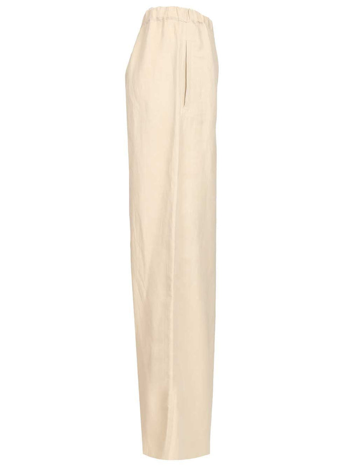 Max Mara Linen And Silk Trousers - Beige | 282799e79674b31e6e1acb7cebc6e031cca73ec5