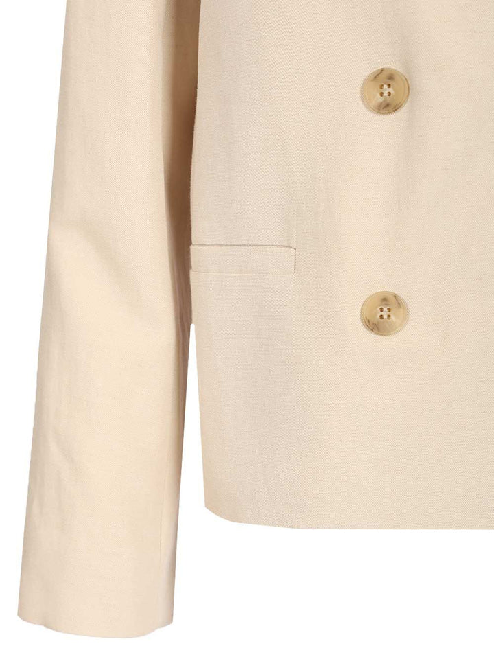 Weekend Max Mara Double-Breasted Blazer Jackets - White | a83c9e24c7d656fe5a2118b3c3462d5f5b6bb2e5