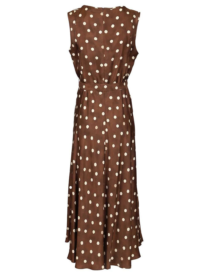 'S Max Mara Polka Dot Twill Dress Dresses - Brown | 10ed797eba8cb25ebefff2f966e128760a2e8865
