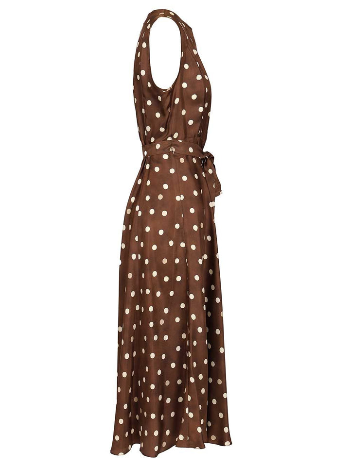 'S Max Mara Polka Dot Twill Dress Dresses - Brown | d9cfca79eaf2ae46afe83e4721f790f2c68b6848