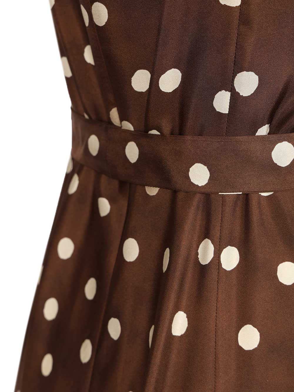 'S Max Mara Polka Dot Twill Dress Dresses - Brown | 721bc60d778a89dd9c08f048f39c2b17a5557811