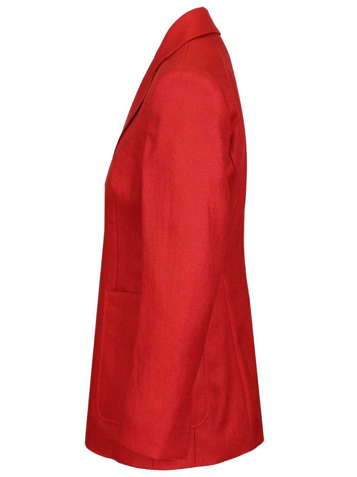 Max Mara Linen Blazer Jackets - Red | 97a28316d16334ea3a21ce6b987776024c111b71
