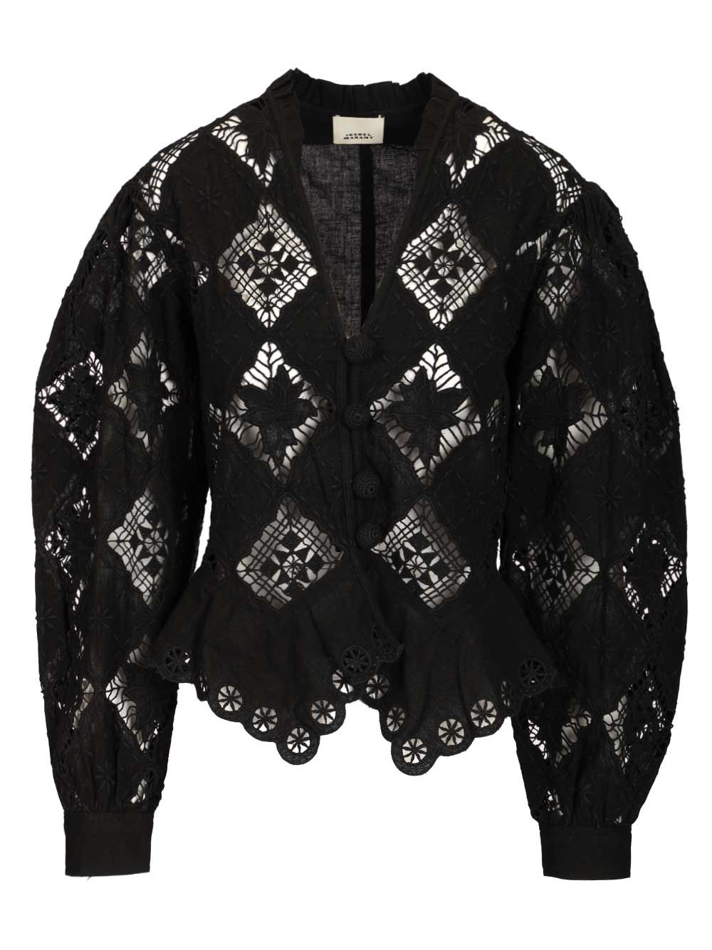Isabel Marant Nina Blouse Tops - Black | 979b7bcc897886a961356da376d2dc463bd0aa8c