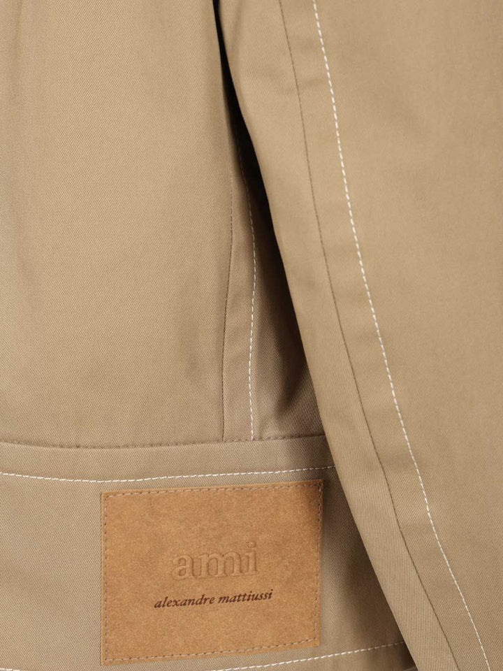 Ami Cotton Jacket Jackets - Beige | bf9bcbd1b66b7570702bd9891198d435931e7c01