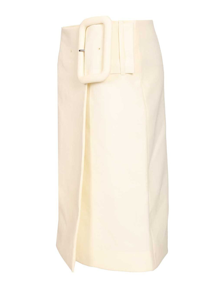 Ami Midi Skirt Skirts - White | e5710d4af7546227fc6069ac82359495baba63b3