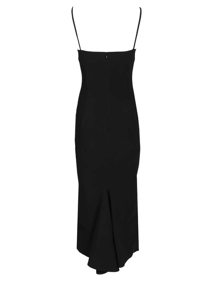 Givenchy Sliced Midi Dress In Crepe Cady Dresses - Black | 222e48cfeb540a5a7ee8f257bb0fa7adbdf48a0a
