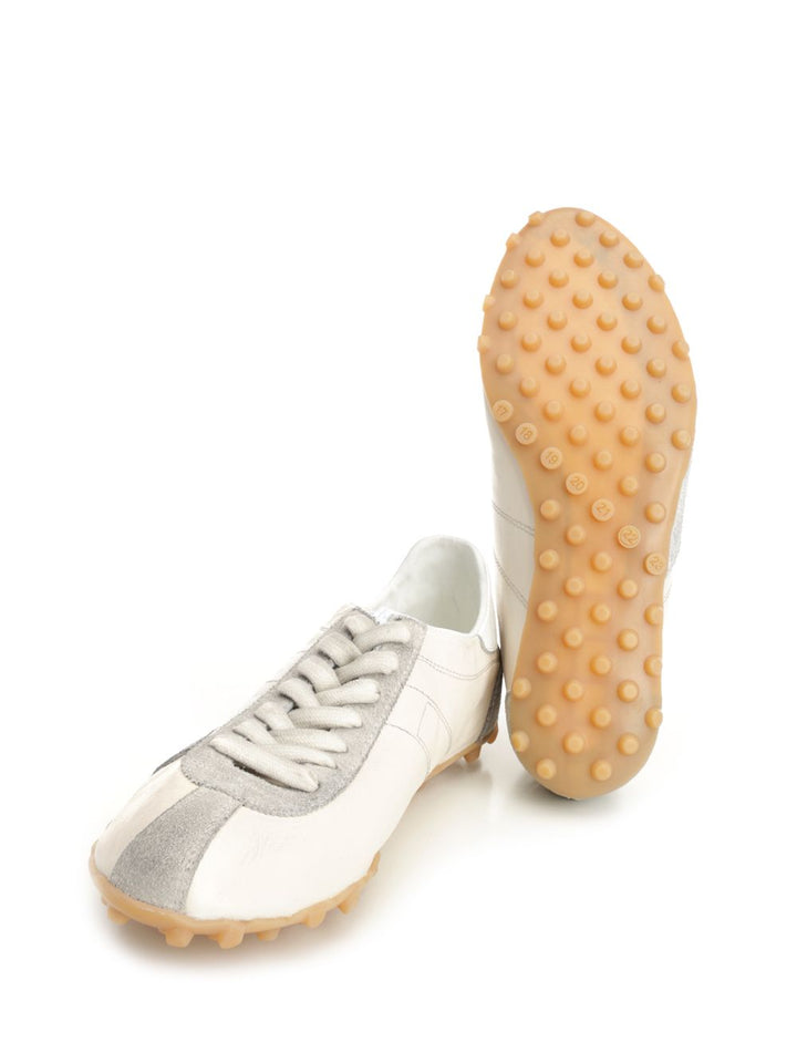 Maison Margiela Sprinters  In Cracked Leather And Suede Sneakers - Multicolor | 50544b58c45e2ee87144d70ada6147ba0cb61f96