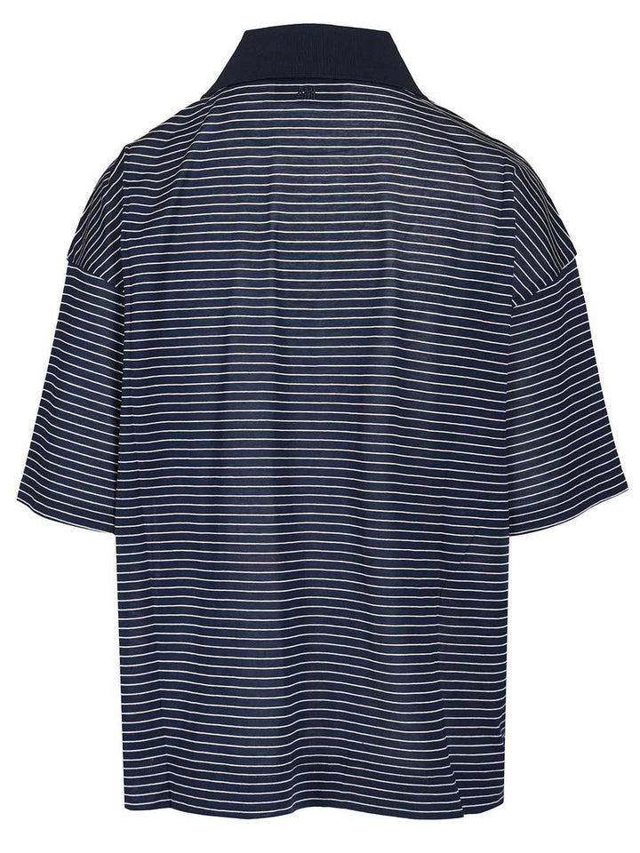 Ami Striped Boxy Fit Polo With Ami De Coeur Patch Polo shirt - Blue | 589ceebb9f8cb1962e848c1b0b4dd8dc53acfbee