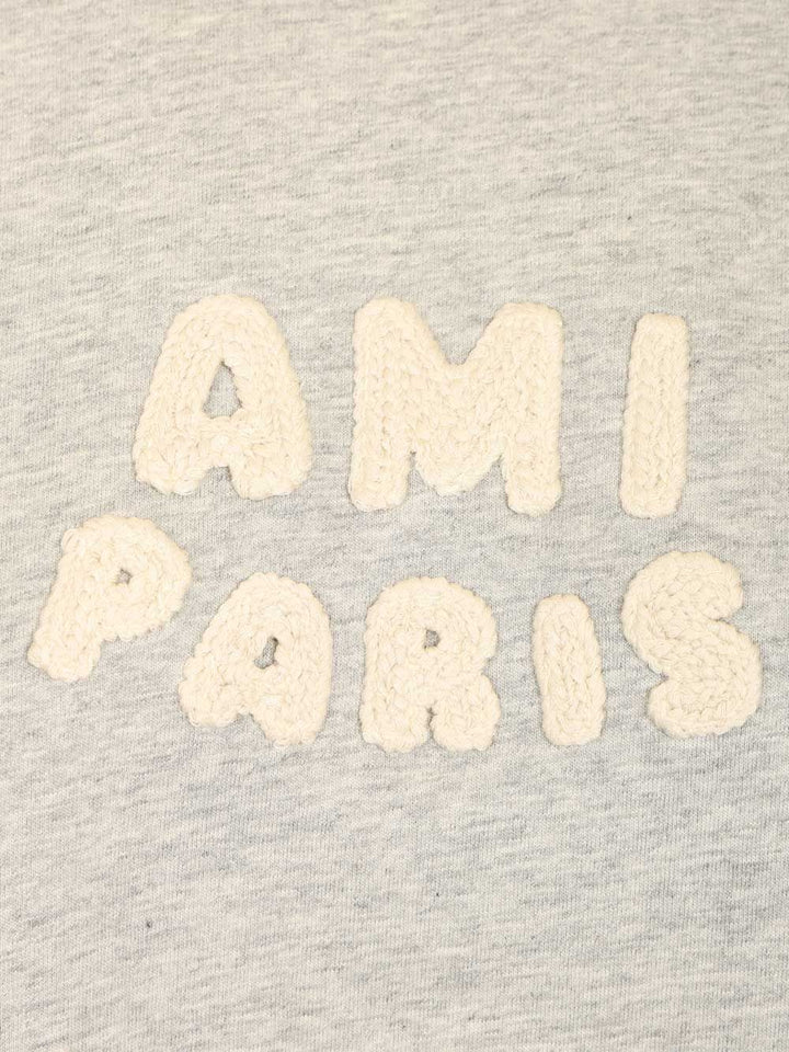 Ami Short Sleeves Classic Fit Teeshirt With Ami Paris Knitted Patch T-Shirt - Grey | 5dfac54be27d2fbeac4ab86ae5359bb1b4e5b74f