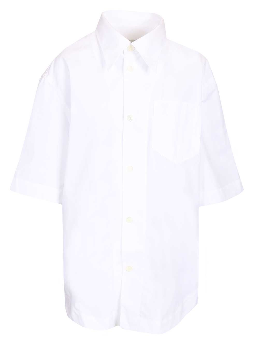 Ami Short-Sleeved Poplin Shirt Shirts - White | c61deae25f6f9a0cbdcbb4b807c76404258395d8