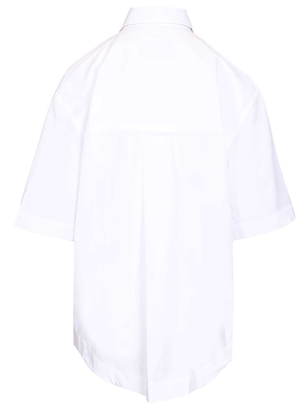 Ami Short-Sleeved Poplin Shirt Shirts - White | 022942e5f41c75cd347dcda45eb3e6077e2df491