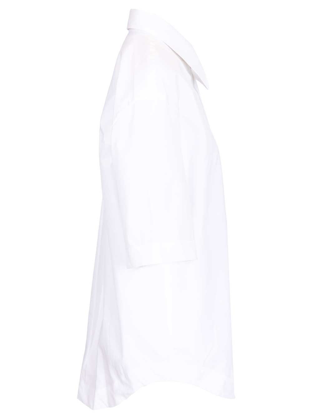 Ami Short-Sleeved Poplin Shirt Shirts - White | 5365ed7f6dc63f5bd7f74b39528a753015229338