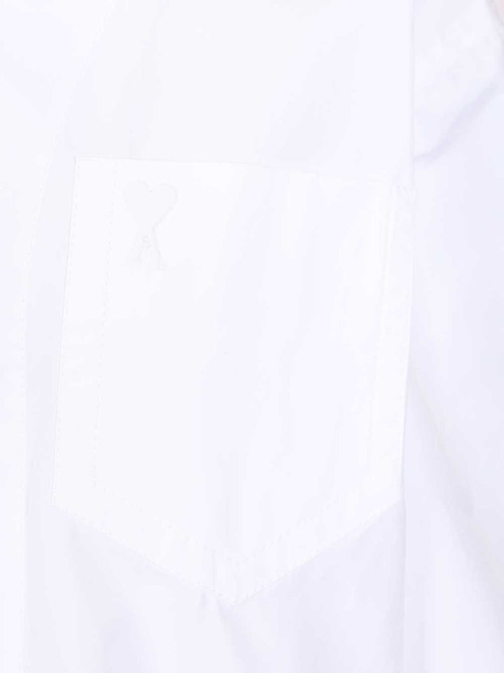 Ami Short-Sleeved Poplin Shirt Shirts - White | b8c46c90c181ff24c58d4ab62e47c37081e86655