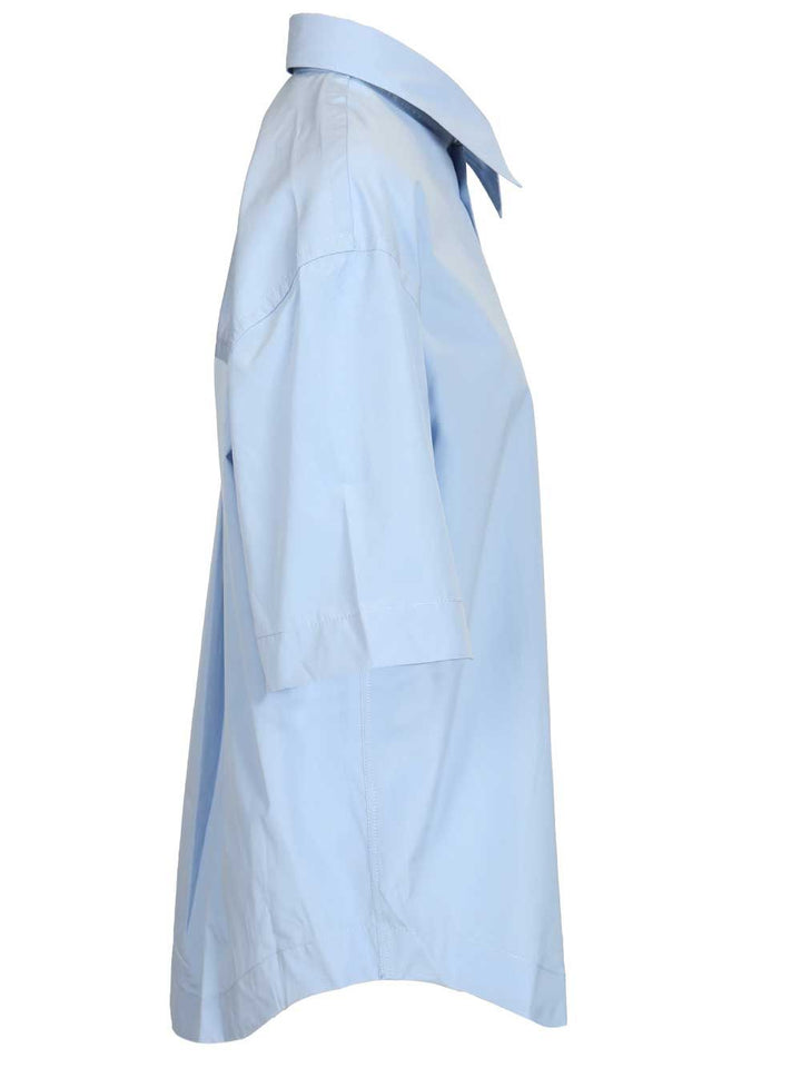Ami Short-Sleeved Poplin Shirt Shirts - Light blue | 21b9001fcc9dbd52e72093400b08a67caceab58a