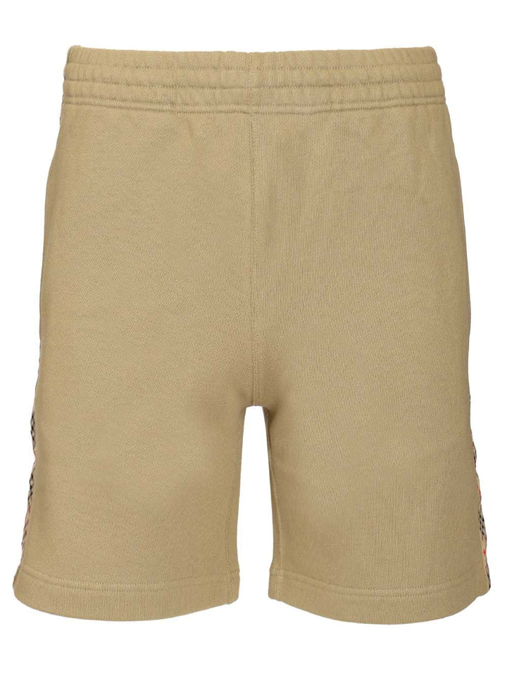 Burberry Cotton Shorts With Check Trim Trousers - Beige | 33d2ad7594a764ccc14e3b1d14d21d678a83bf74