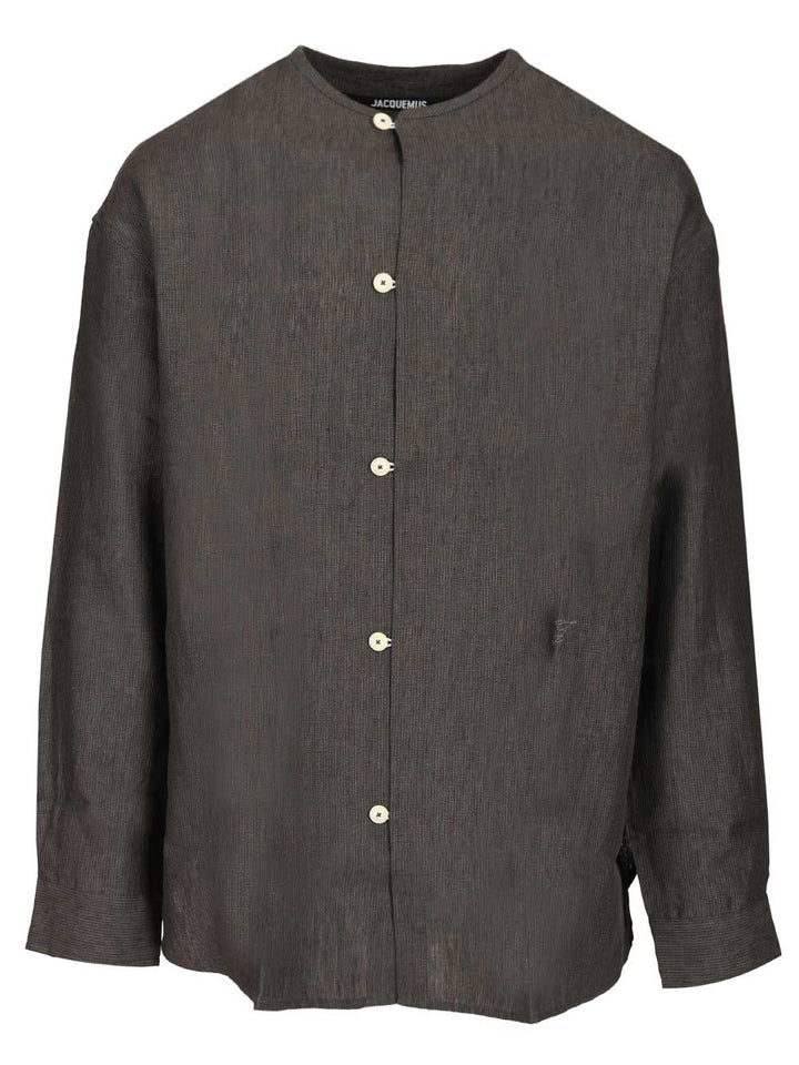Jacquemus Pastro Linen Shirt Shirts - Grey | 43219f9a2af4dd7989e370b1dd0b5c3d7536abcf