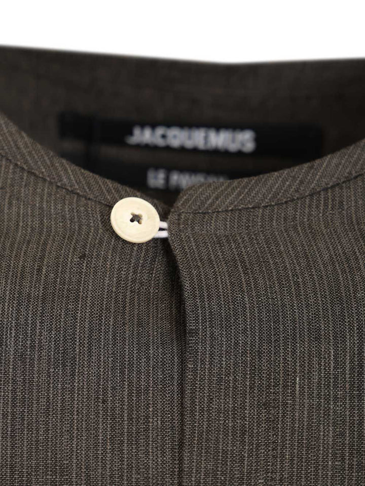 Jacquemus Pastro Linen Shirt Shirts - Grey | ed1700017bacb8dd734ca4faab384988ed000b9d