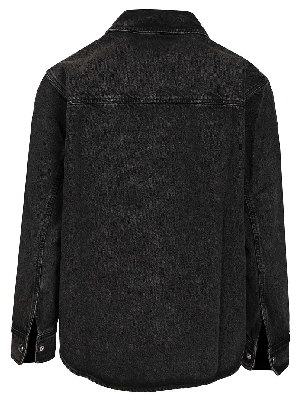 Ami Overshirt With Knitted Ami De Coeur Used Denim Jackets - Black | 07c5865d926e23273a5d879438d8ee88118811fa