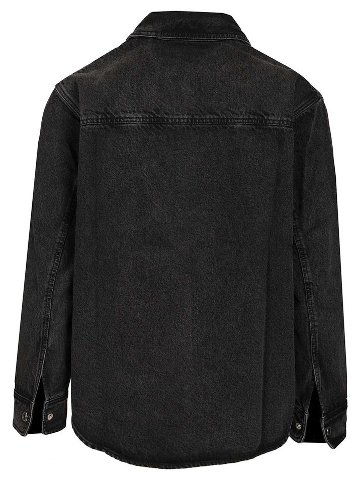 Ami Overshirt With Knitted Ami De Coeur Used Denim Jackets - Black | 07c5865d926e23273a5d879438d8ee88118811fa