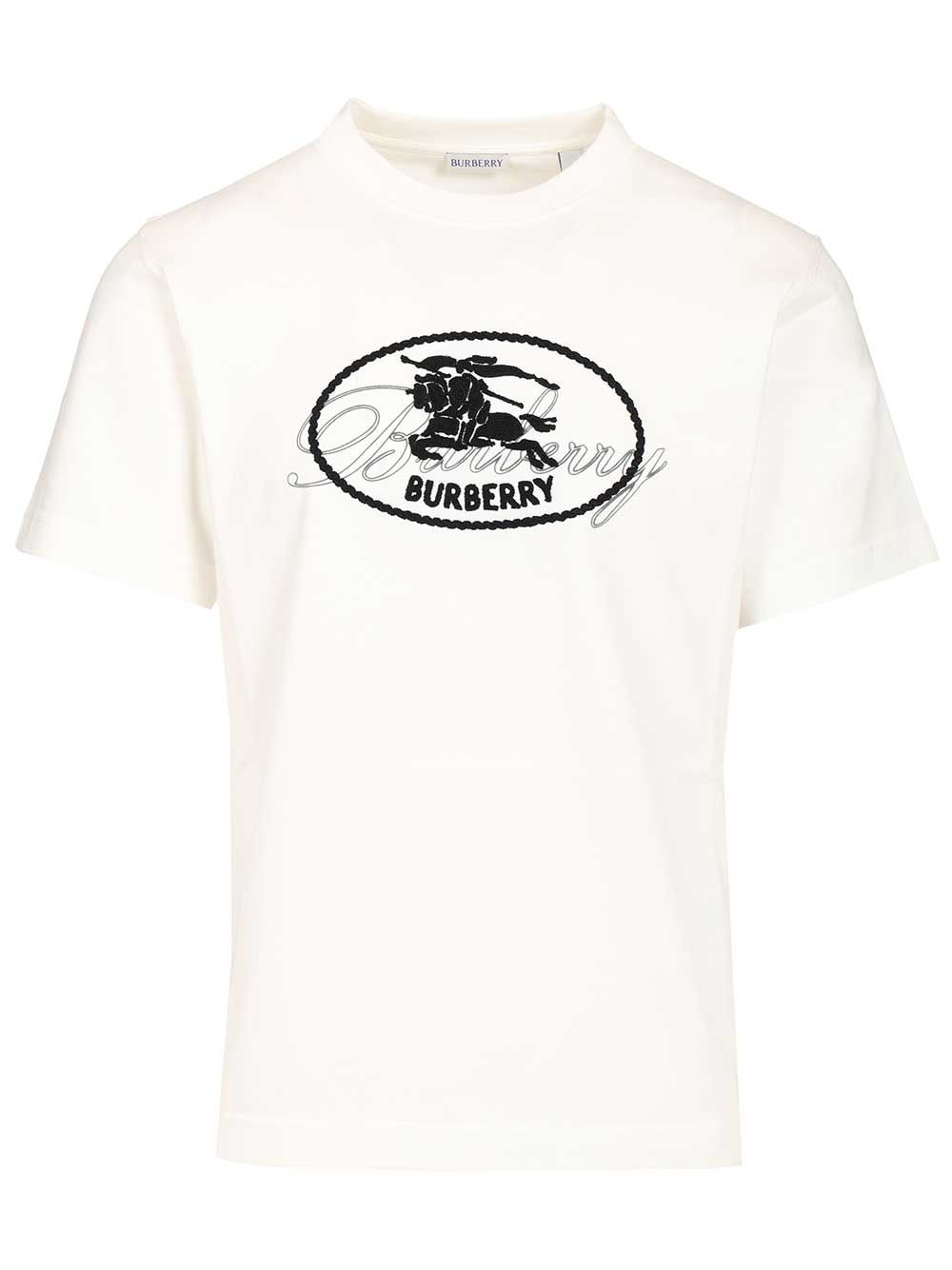 Burberry Cotton  With Knight Stamp T-Shirt - White | 2992f34541a9408b6807135ff790a711431abfb7