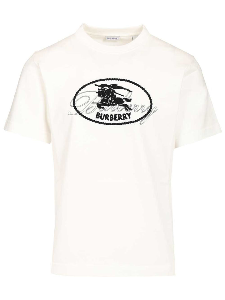 Burberry Cotton  With Knight Stamp T-Shirt - White | 2992f34541a9408b6807135ff790a711431abfb7