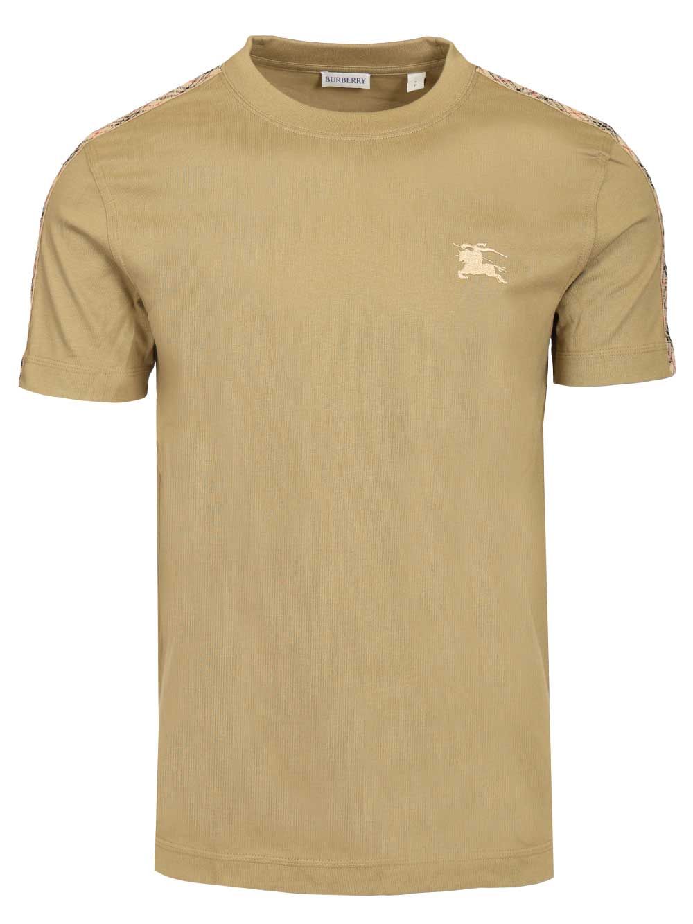 Burberry Cotton T-Shirt With Check Trim Trousers - Beige | bf8eed199081245ad66923b650d96e0912c4d00d