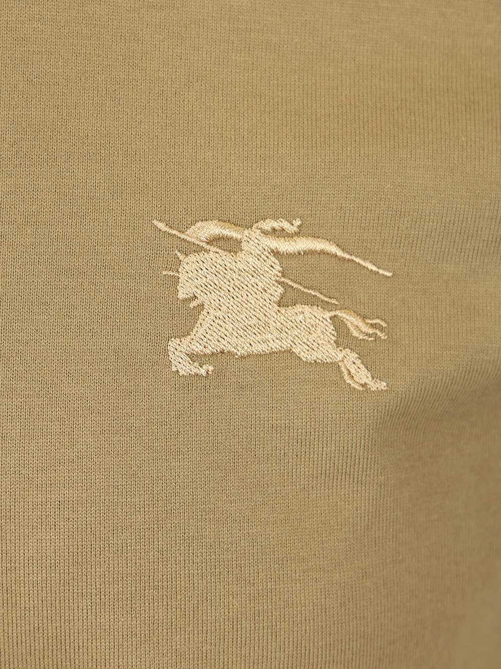 Burberry Cotton T-Shirt With Check Trim Trousers - Beige | e2f449c7a34b70120d482a9f67e44415ce92c635