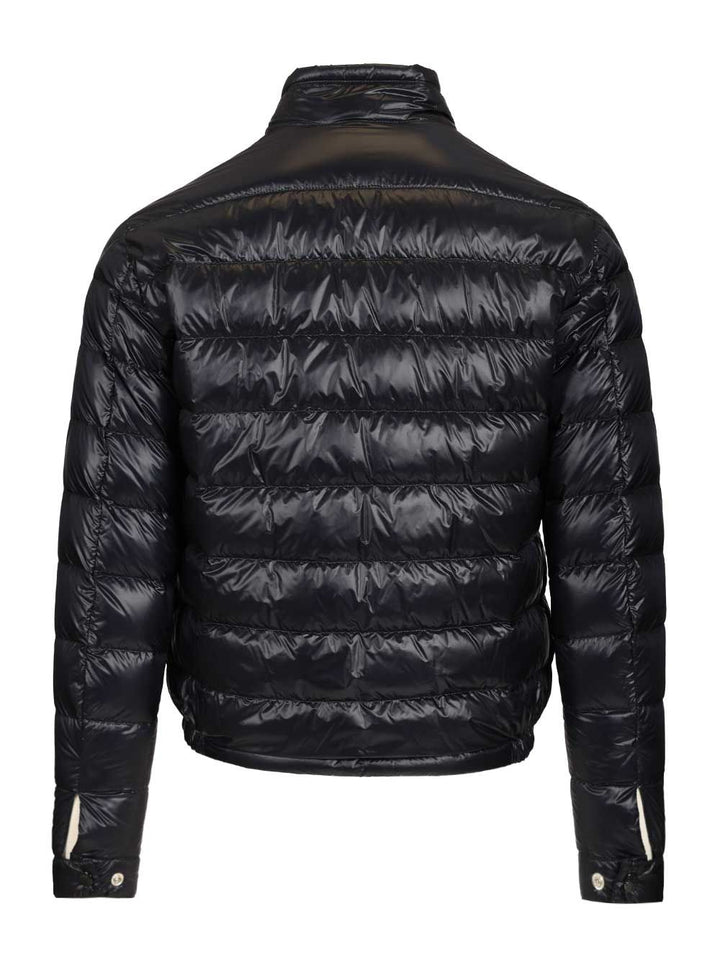 Moncler Acorus Short Down Jacket Coats - Blue | d47d6cfa1c4f39aab3162e0015af61ada4e27fec