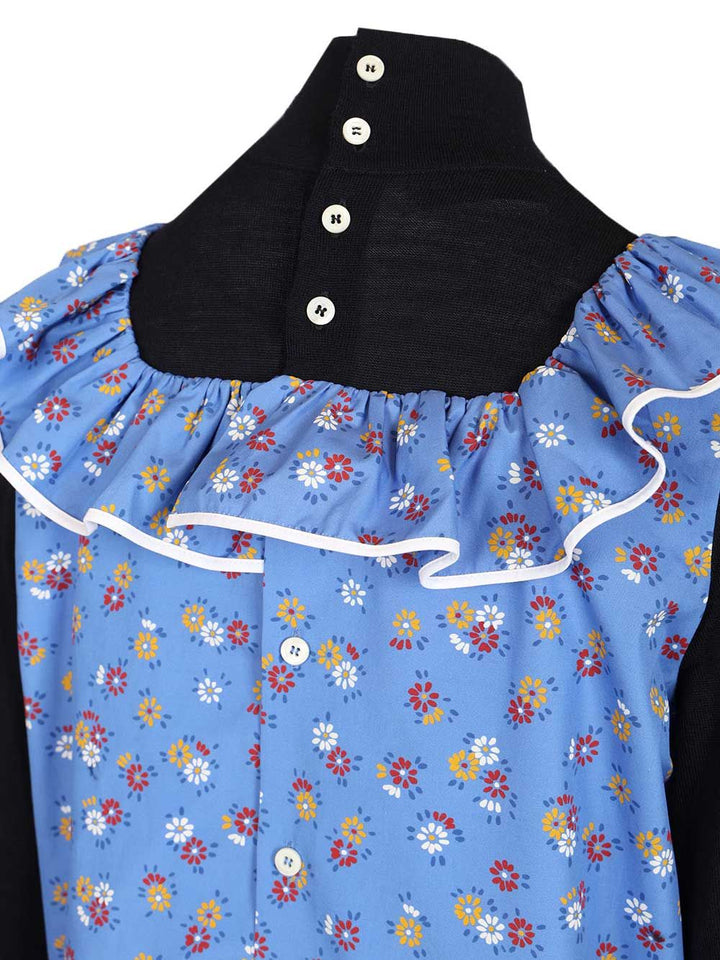 Miu Miu Poplin And Wool Sweater Polo shirt - Multicolor | e2eac3ce0482d35fe96938fc5e3514e99ca187c4