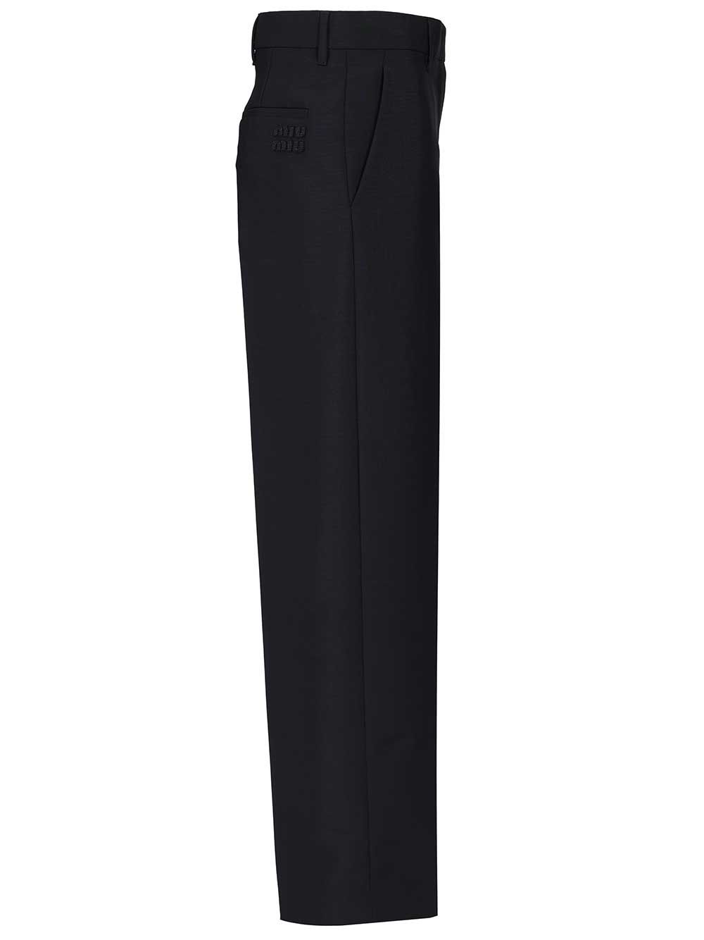 Miu Miu In Kid Mohair Trousers - Blue | 81fc871cb2e665d1d5daea0f453d7cb7e07541ad
