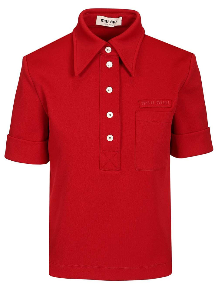 Miu Miu Technical Jersey Polo shirt - Red | ede194deddb57f53d782f3438170ad5b0663adcf
