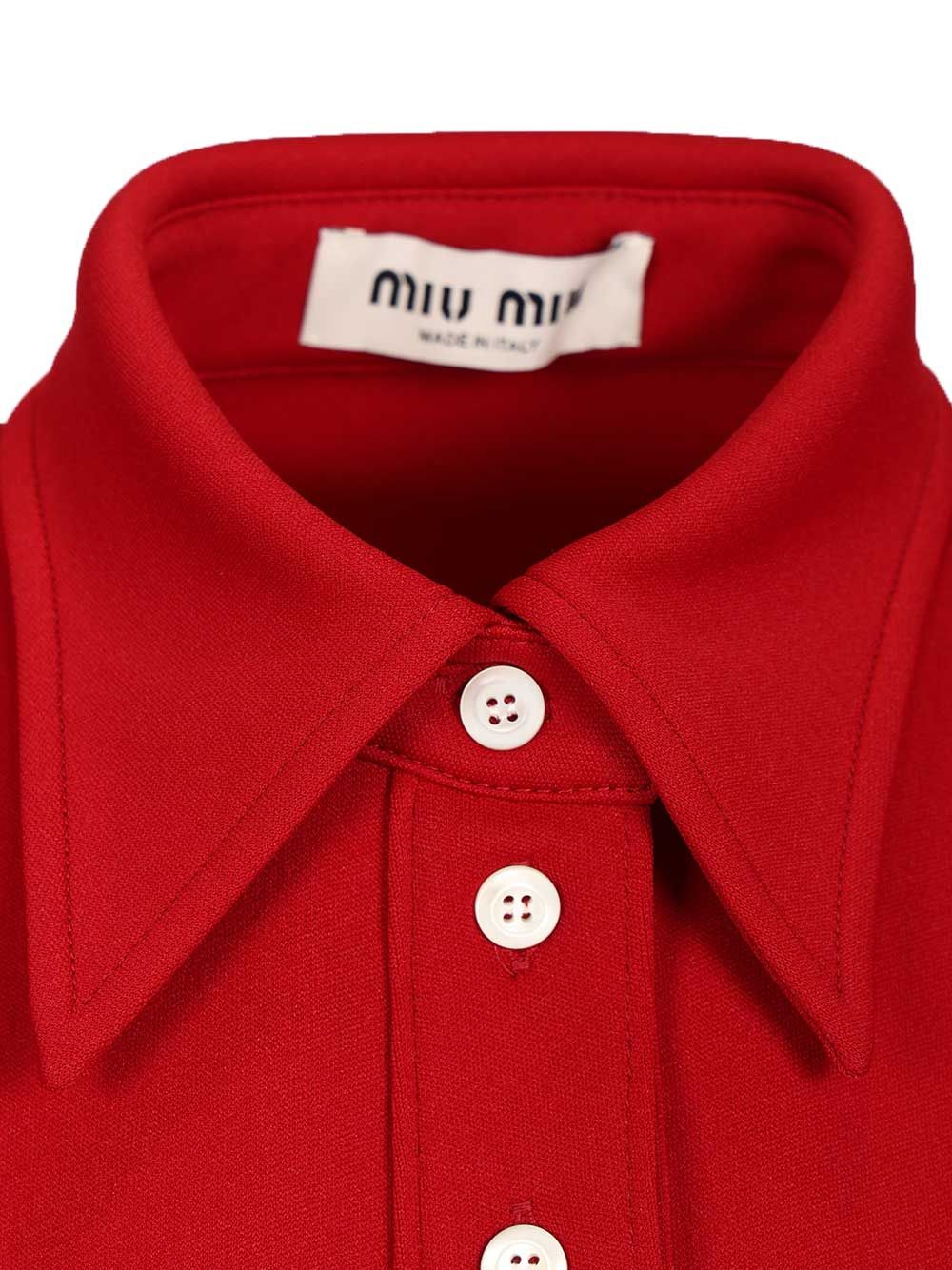 Miu Miu Technical Jersey Polo shirt - Red | 80ec6a51c4e3816414b93270994a9c25ce454fd4